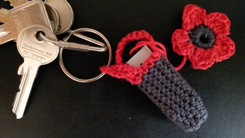 Porte-clés USB au crochet - mise en situation