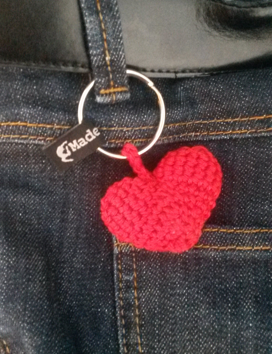 Porte-clés cœur au crochet