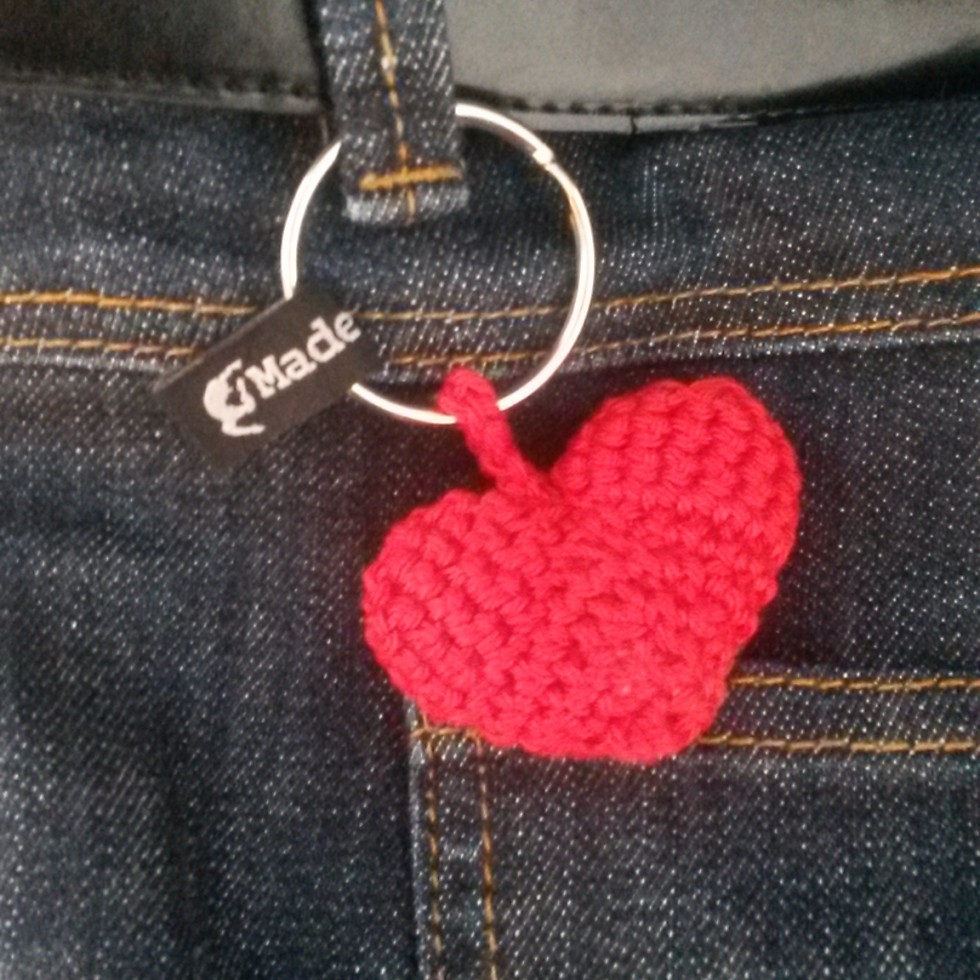 Porte-clés cœur au crochet