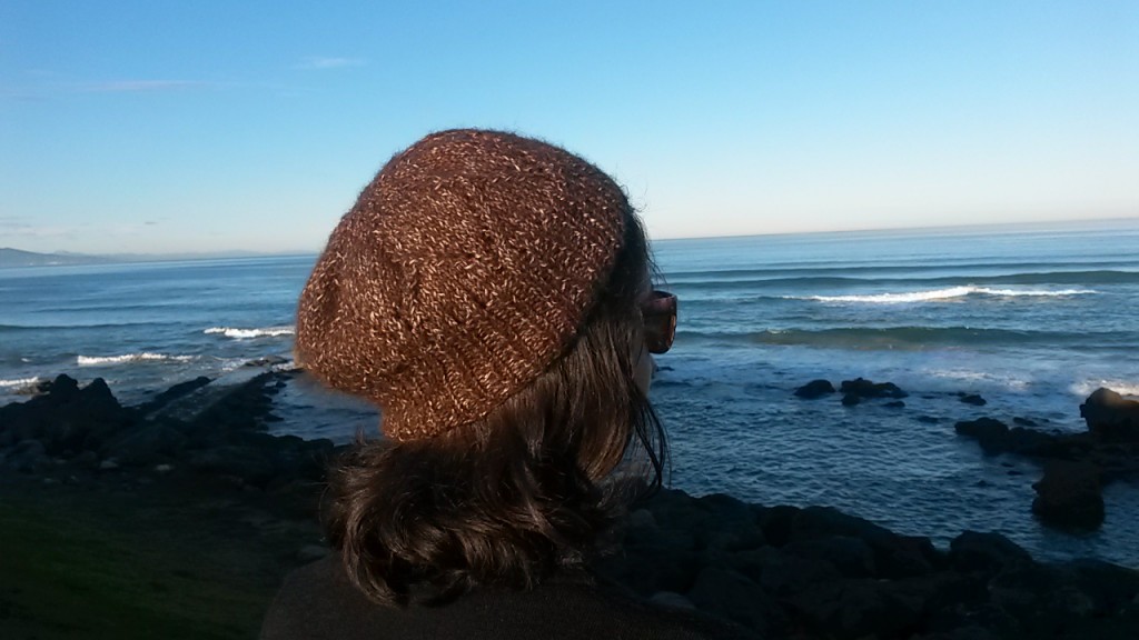 Béret bonnet losanges marron dos