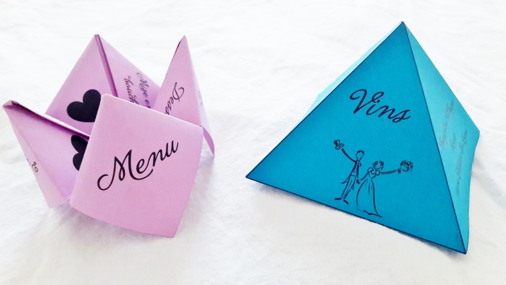 DIY menu origami